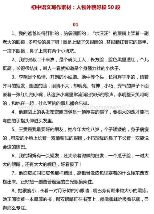 描写人物的段落,描写人物的段落