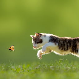 猫抓蝴蝶,小花猫在花丛里怎么捉蝴蝶在阳台上干什么在院子里干什么在桌子底下干什？