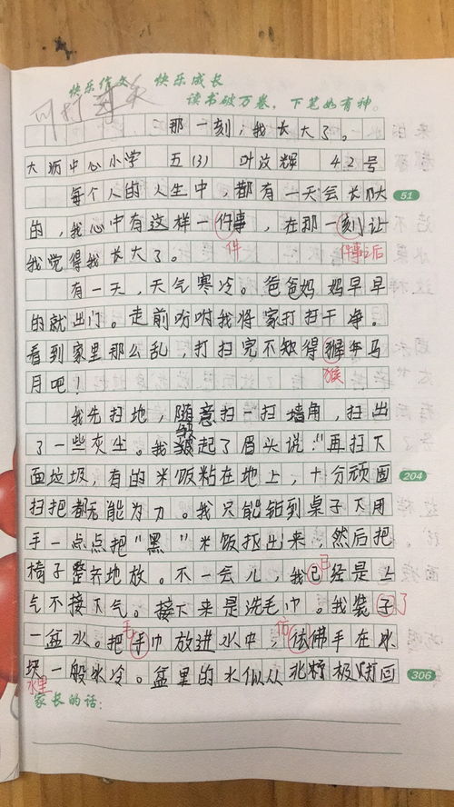 那一刻 我长大了,那一刻我长大了主题作文500字精选10篇